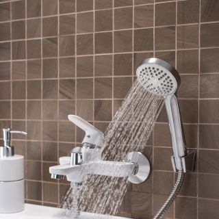 Смеситель для ванны с душем РМС SL123W-009E белый